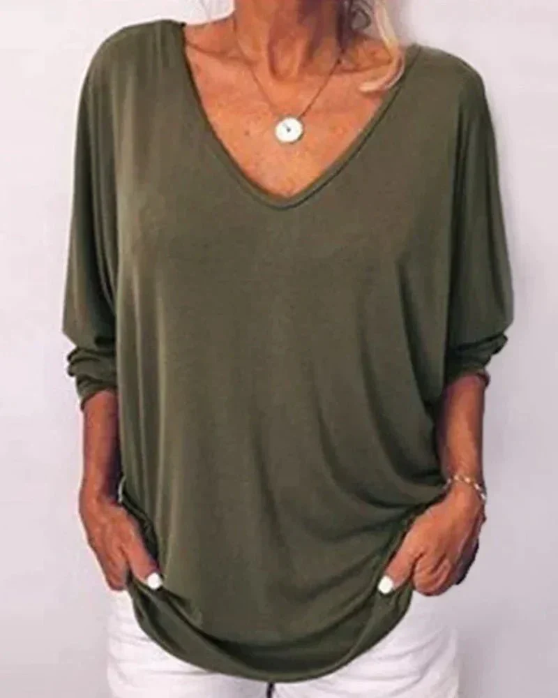 Claribel® | Chic V-Neck Blouse With Buttons And 3/4 Sleeves - Image 2