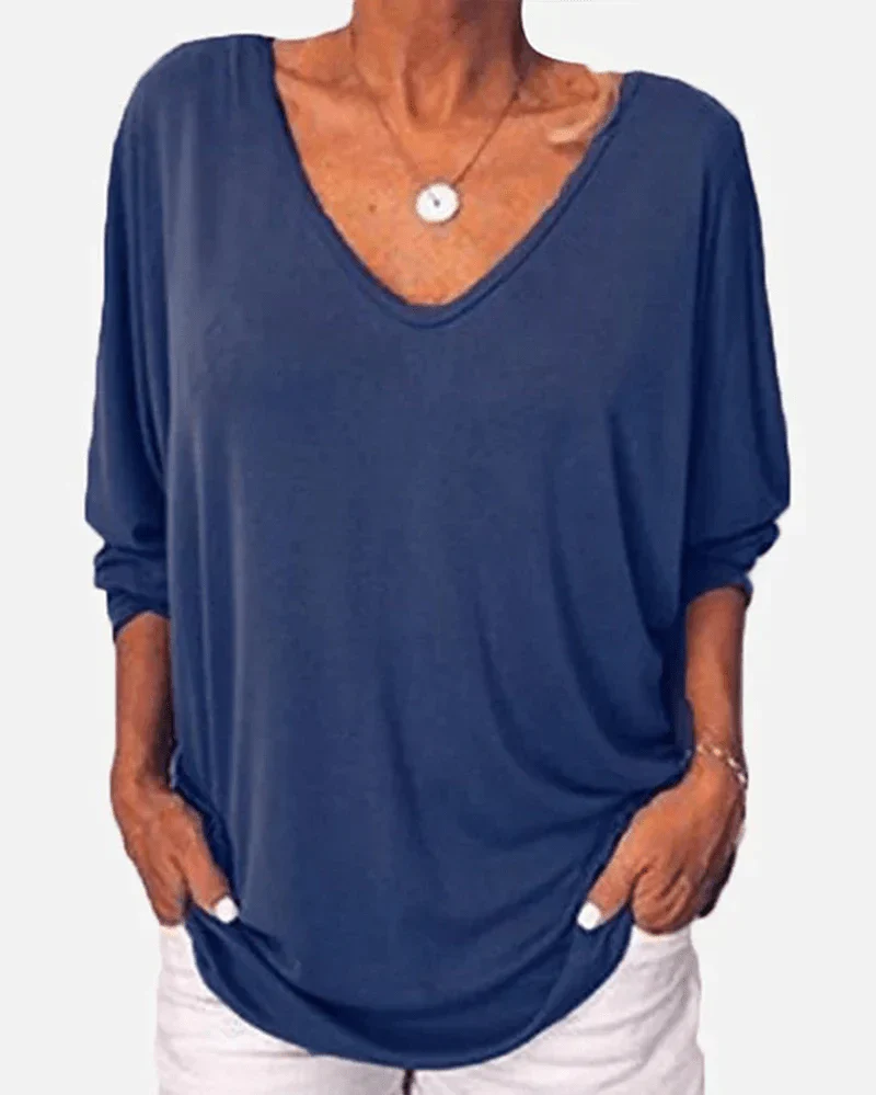 Claribel® | Chic V-Neck Blouse With Buttons And 3/4 Sleeves - Image 3