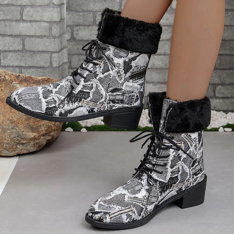 Clarisa | Casual, pointed, comfortable outdoor shoes with patchwork print - Image 2