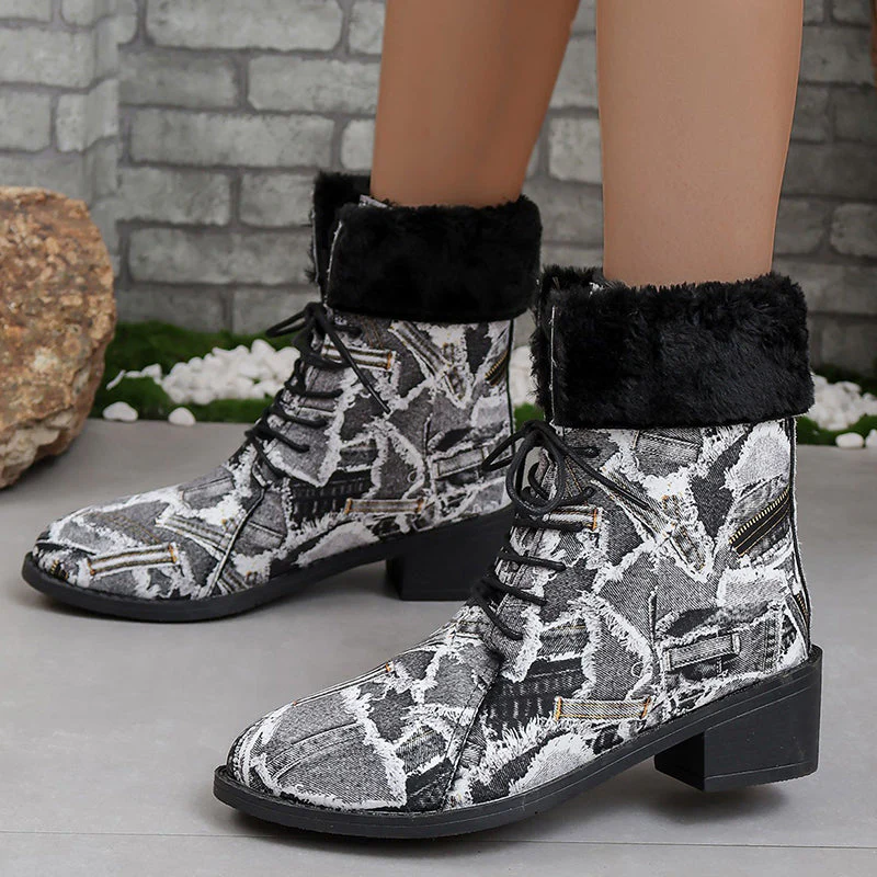 Clarisa | Casual, pointed, comfortable outdoor shoes with patchwork print - Image 3