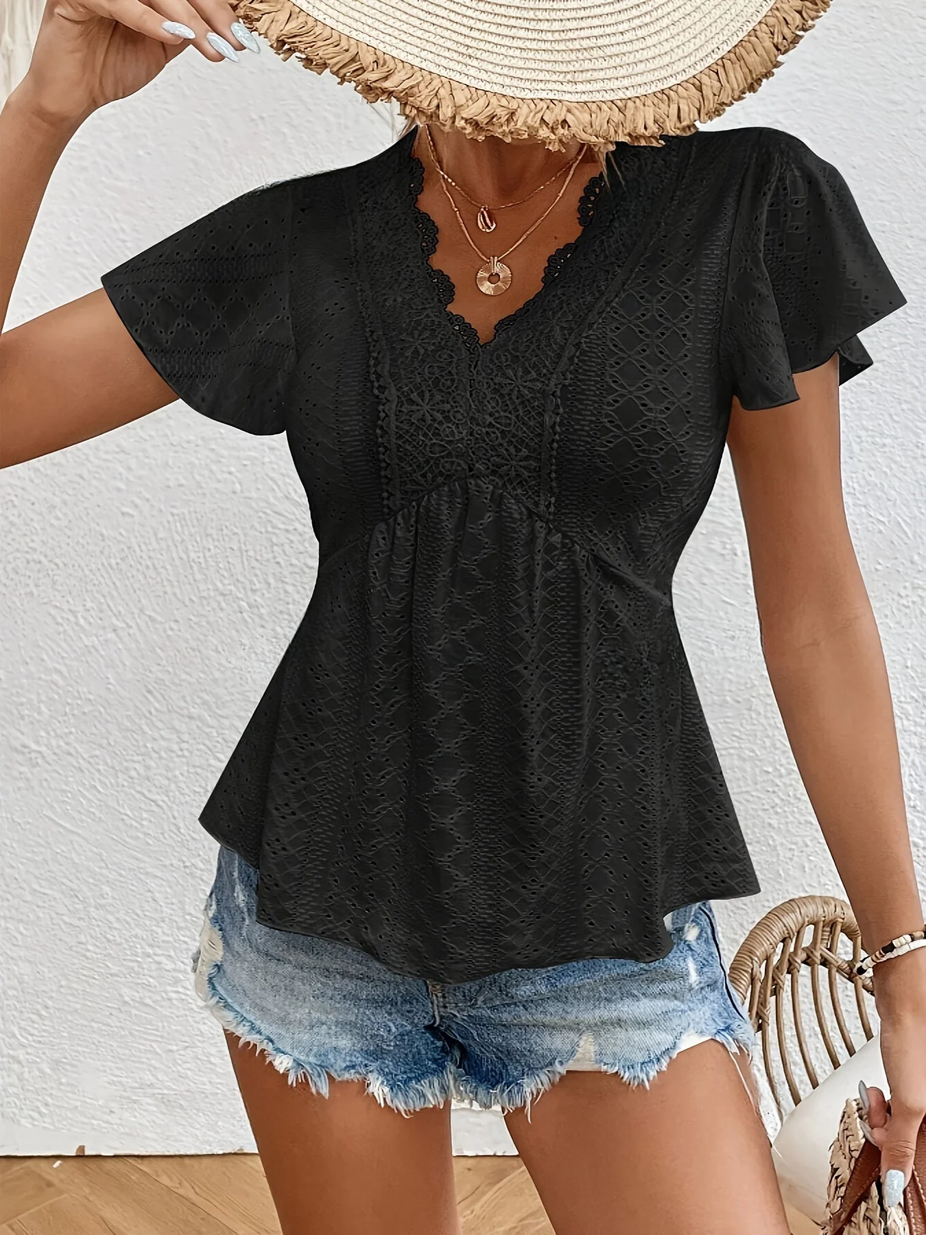 Clarisa® | Elegant V-Neck Lace Blouse - Image 9