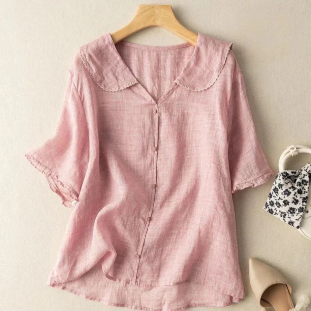 Clarisa® | Lightweight ladies blouse with button placket - Image 4