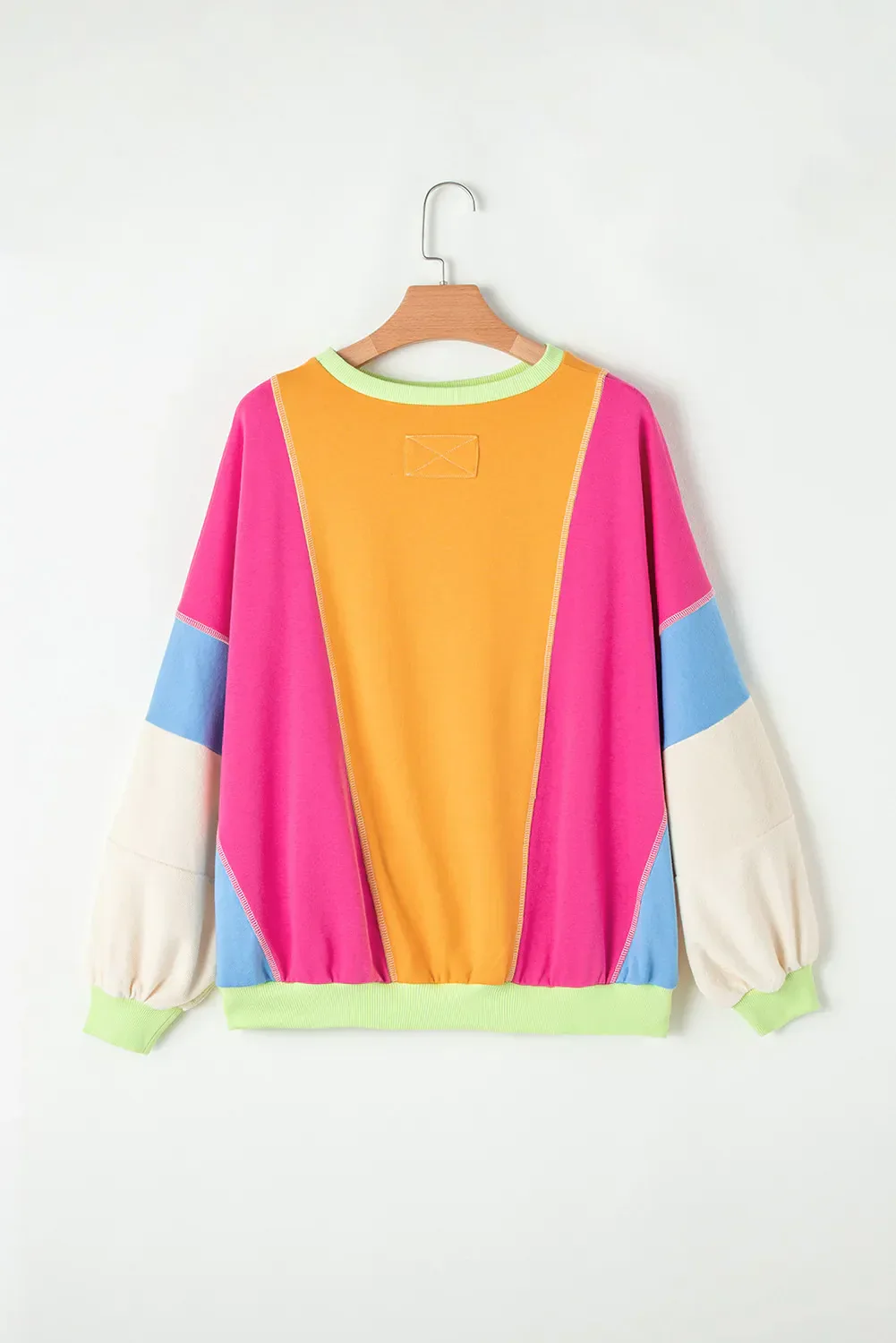 Claudette | Color block long sleeve crew neck top - Image 8