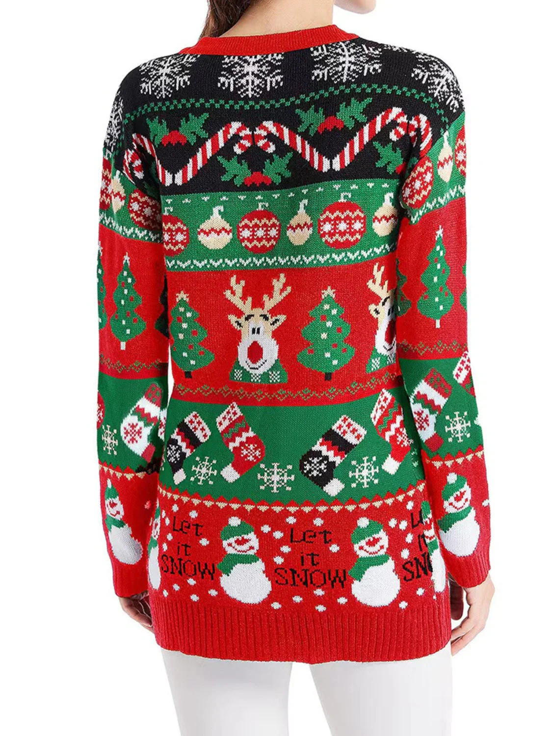 Claudette | Long-sleeved cardigan with reindeer buttons - Image 10