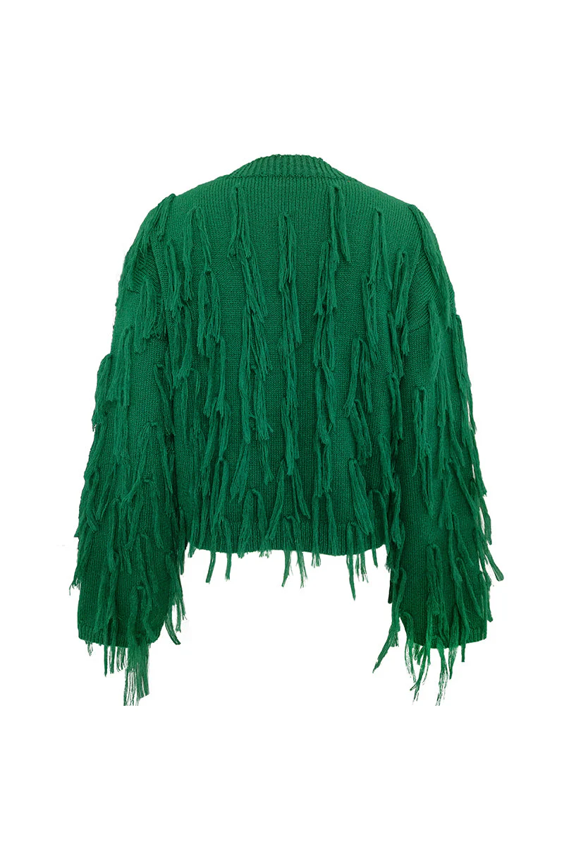 Claudia | Elegant British style plain O-neck tassel sweaters - Image 13