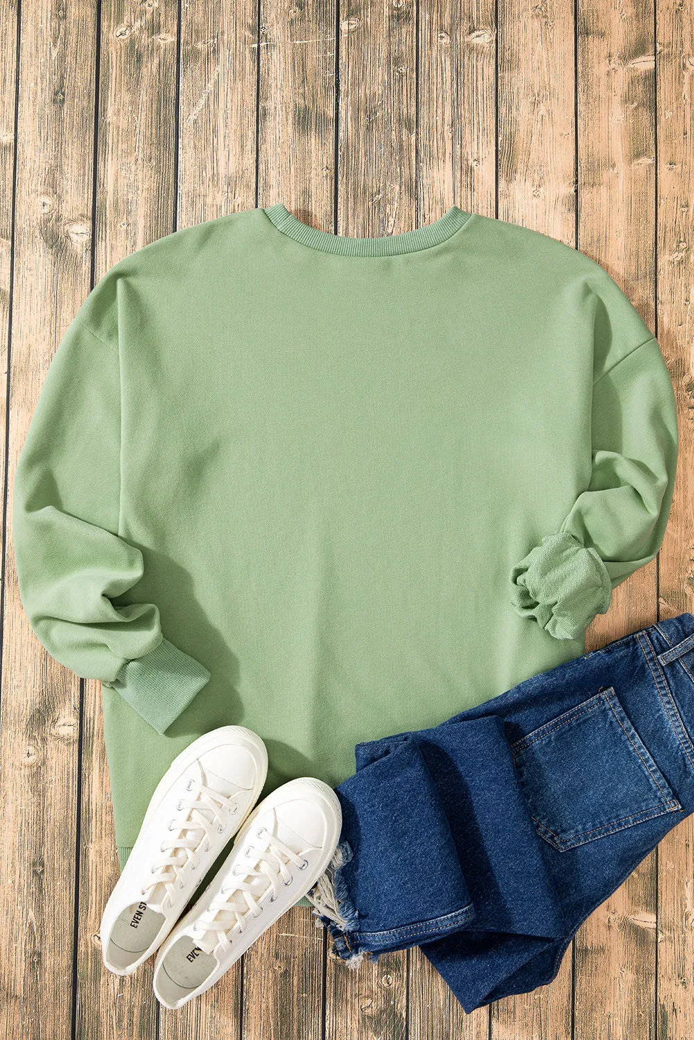 Claudia | Long-sleeved sweatshirt with a high, low crew neck - Image 12