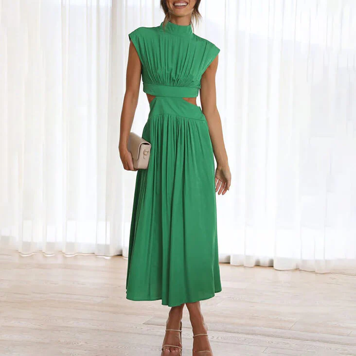 Claudia® | Pleated Dress With High Neck