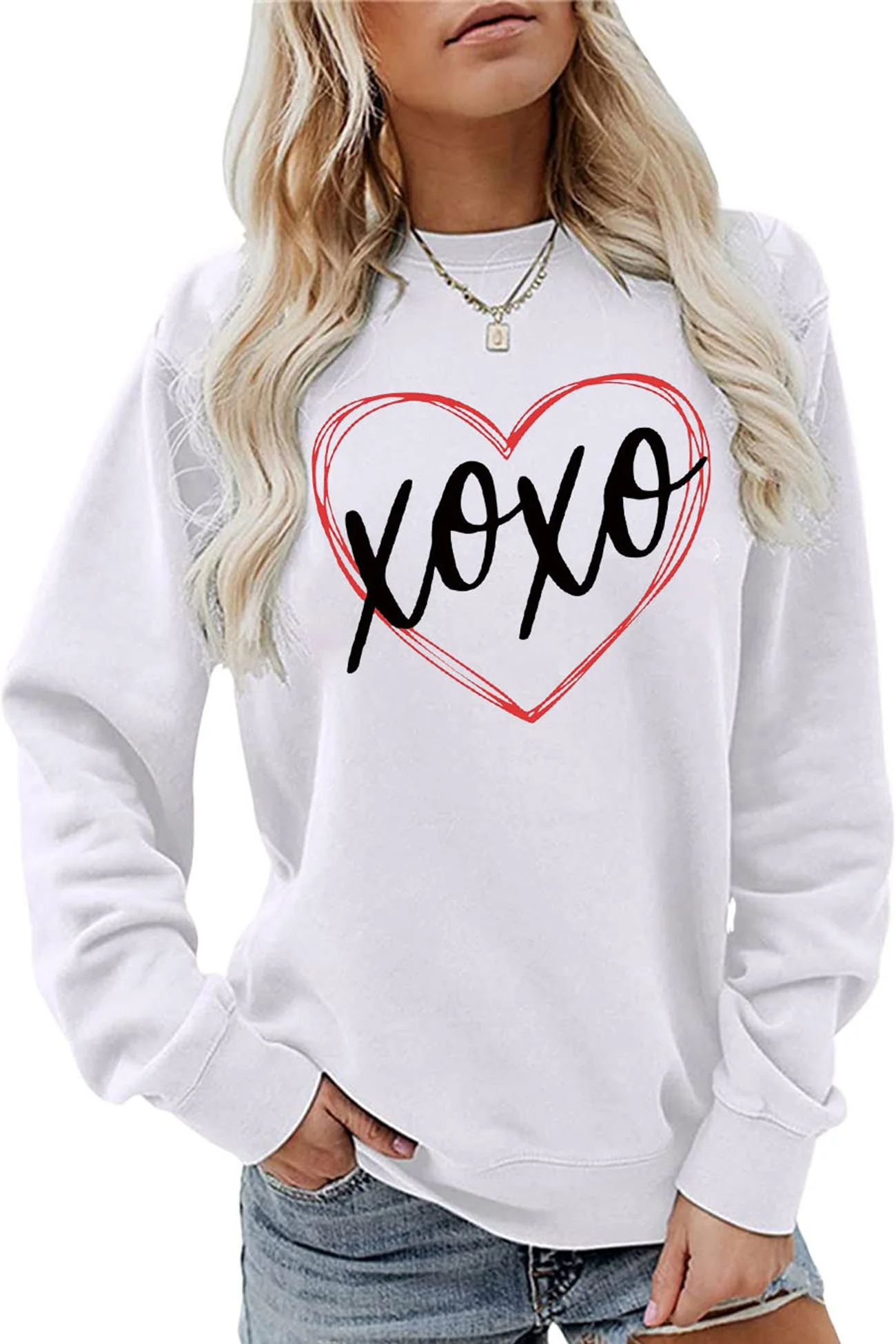 Claudia | Thin heart letter graphic sweatshirt - Image 10