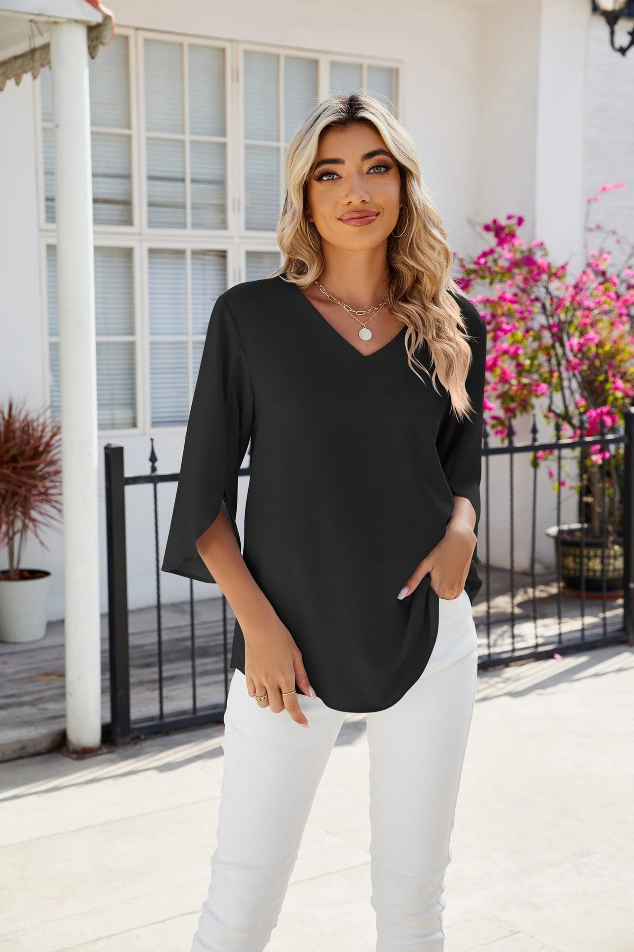Columba® | Elegant V-Neck Blouse - Image 5