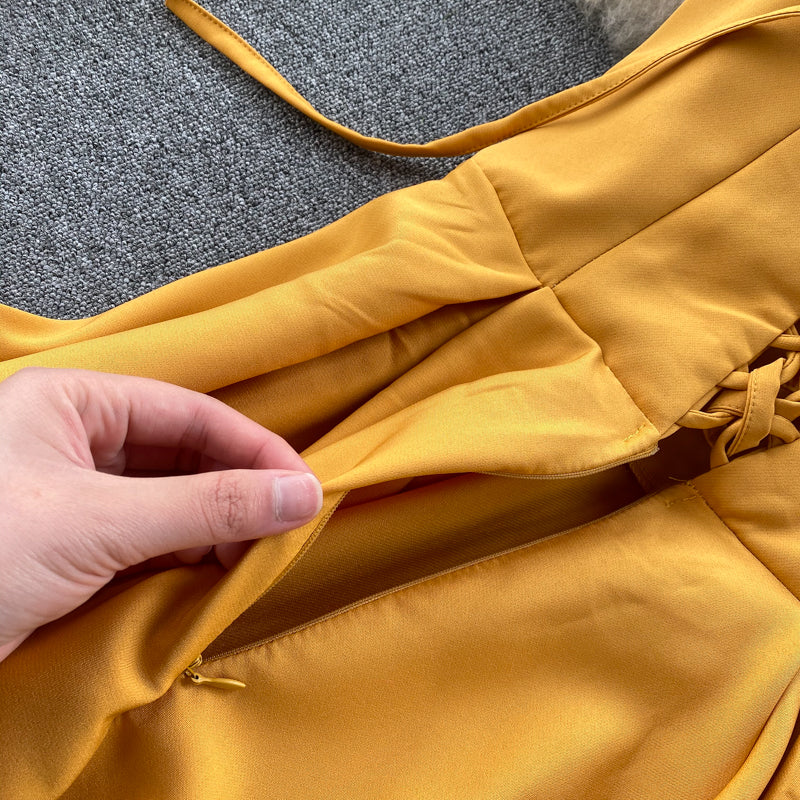 Concepción® | Yellow Sleeveless Cocktail Dress - Image 11