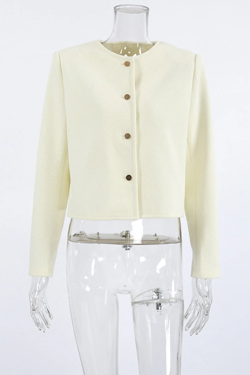 Concha | Casual everyday outerwear with solid color buttons and O-neck - Image 2