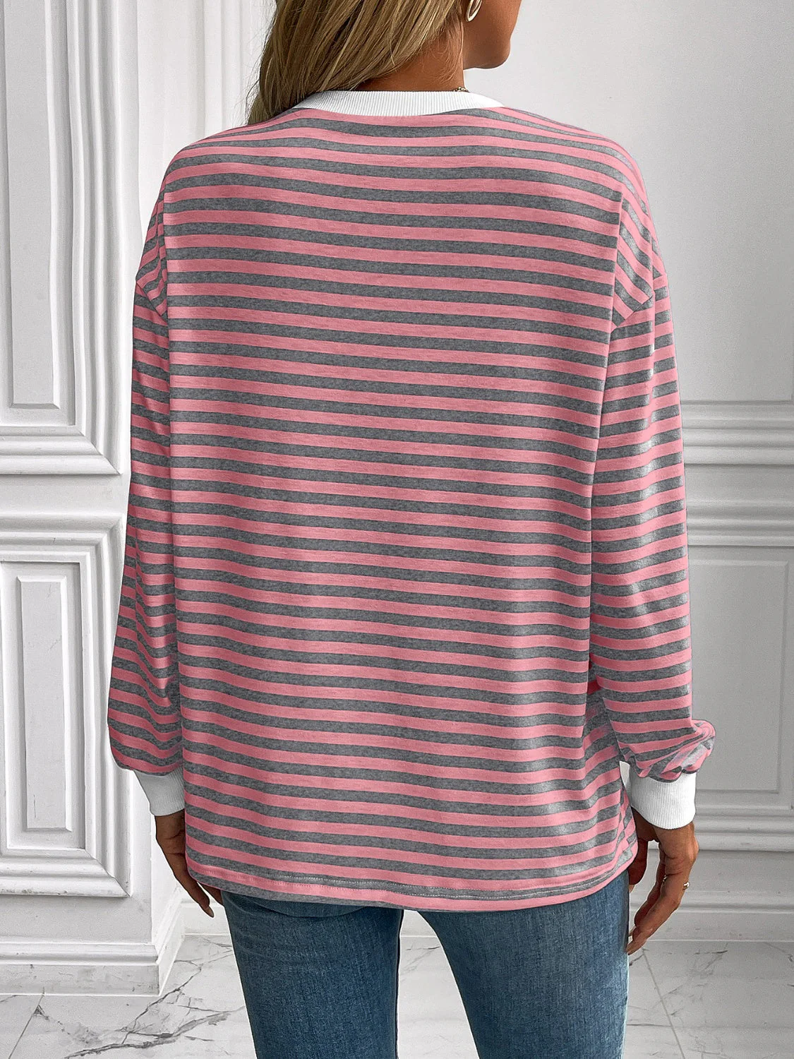 Constance | Ivy Lane striped long sleeve crew neck sweatshirt - Image 7