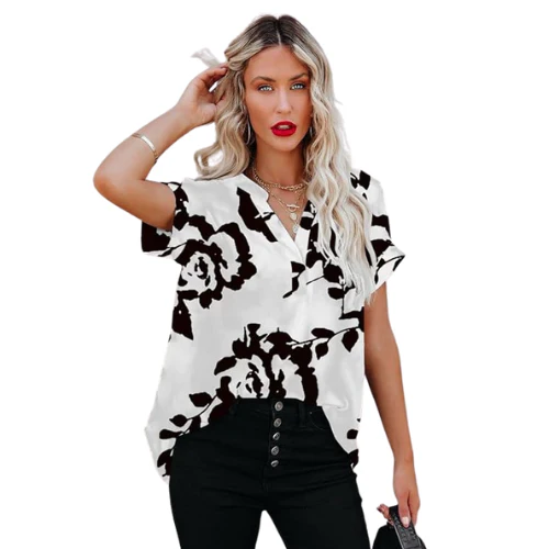 Consuelo® | Elegant women's chiffon short sleeve blouse - Image 2