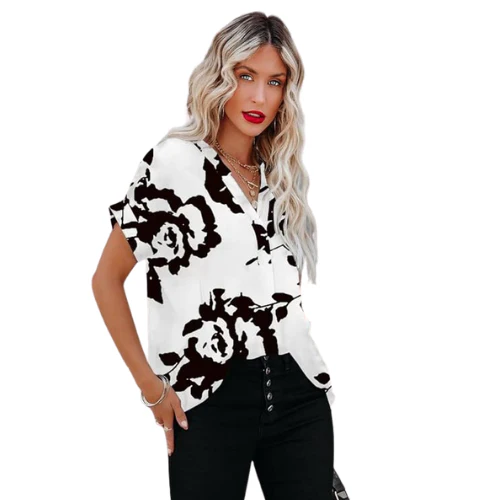 Consuelo® | Elegant women's chiffon short sleeve blouse - Image 3