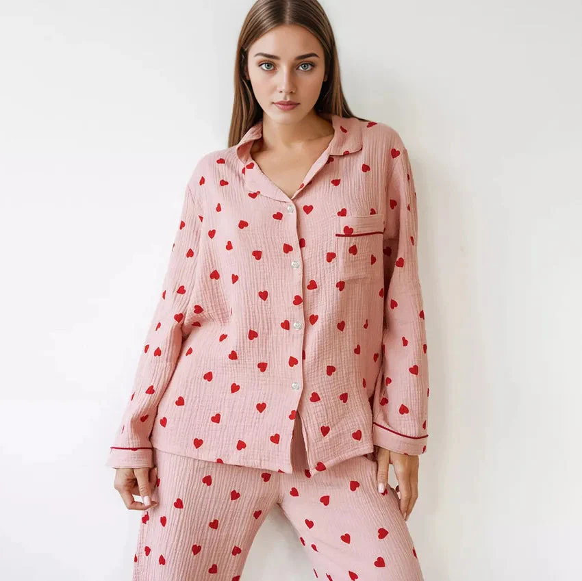 Coralia® | Women's heart-print pajama set