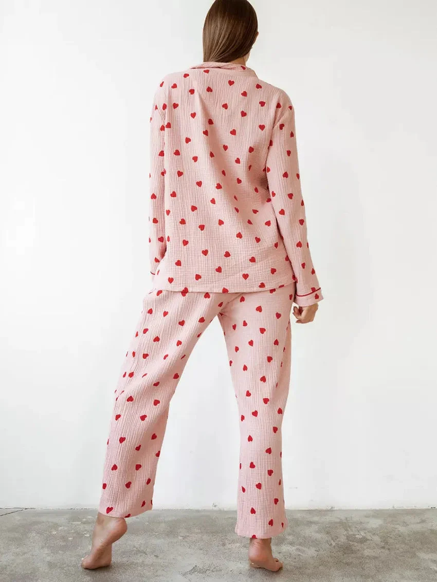 Coralia® | Women's heart-print pajama set - Image 3