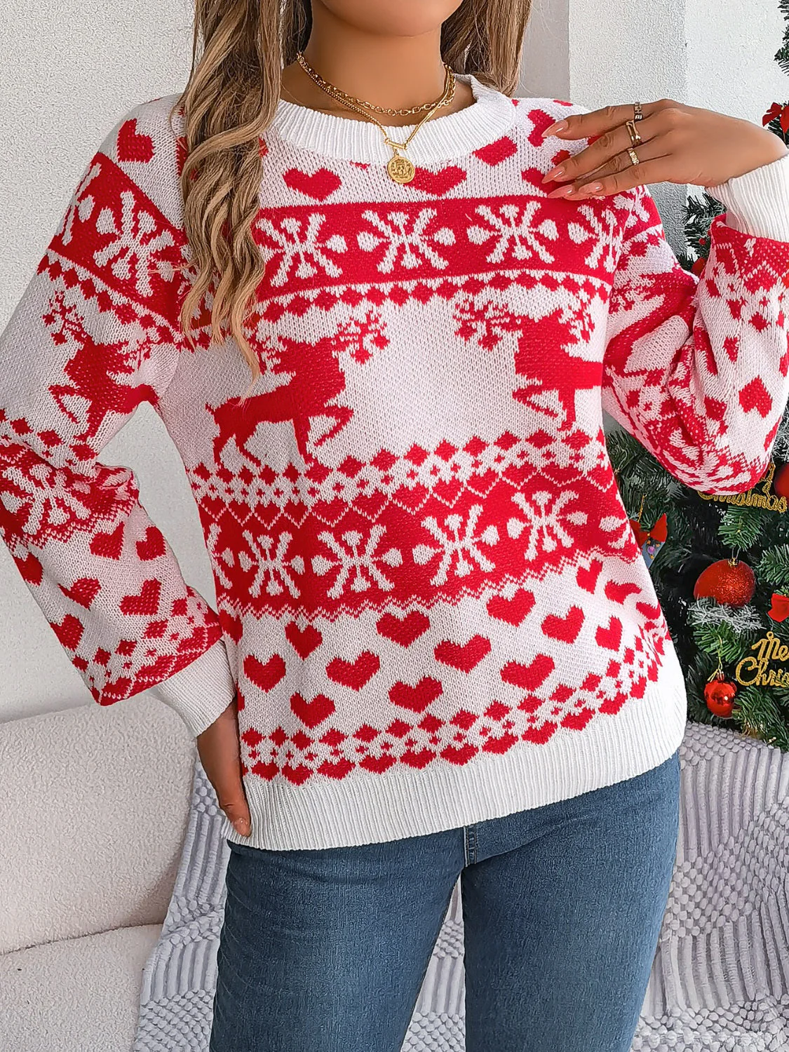 Corina | Christmas Element crew neck long sleeve sweater - Image 12