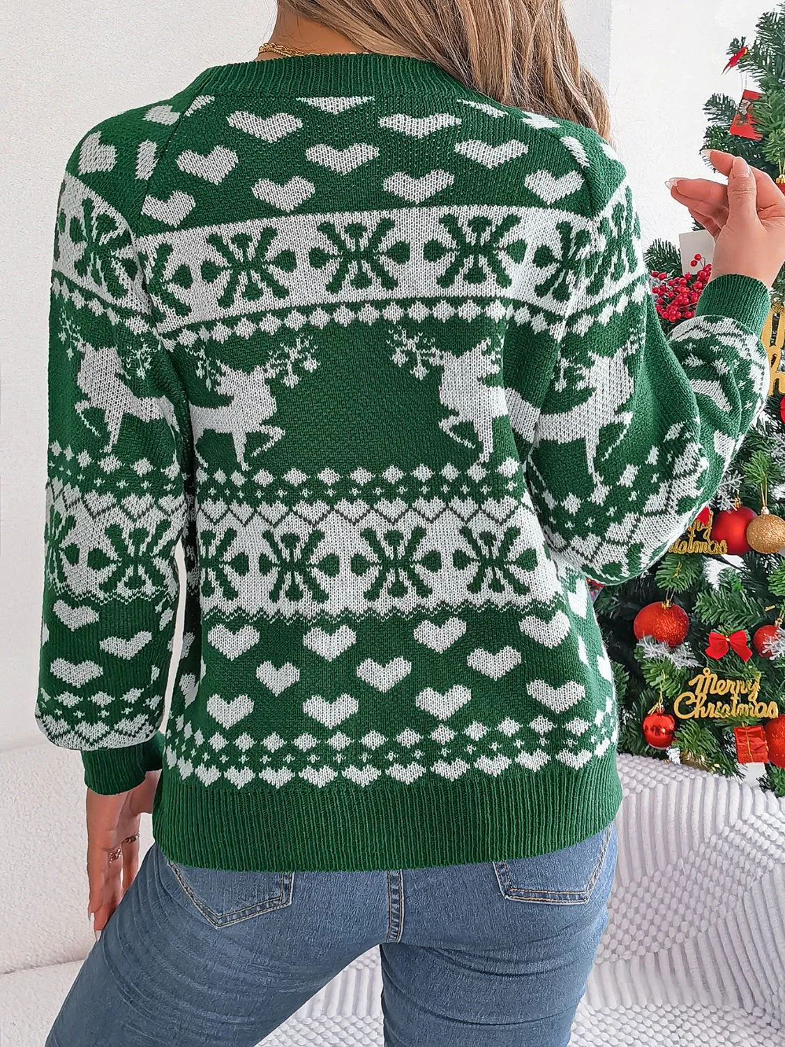 Corina | Christmas Element crew neck long sleeve sweater - Image 4