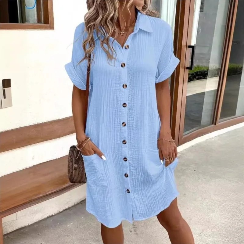 Courtney® | Elegant Summer Dress With Collar And Pockets - Image 3