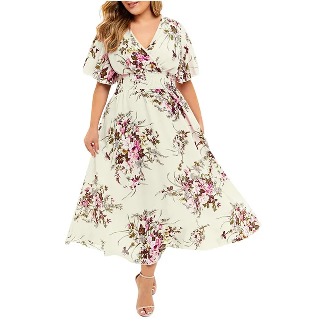 Criselda® | Long Dress For Women Made Of Floral Chiffon