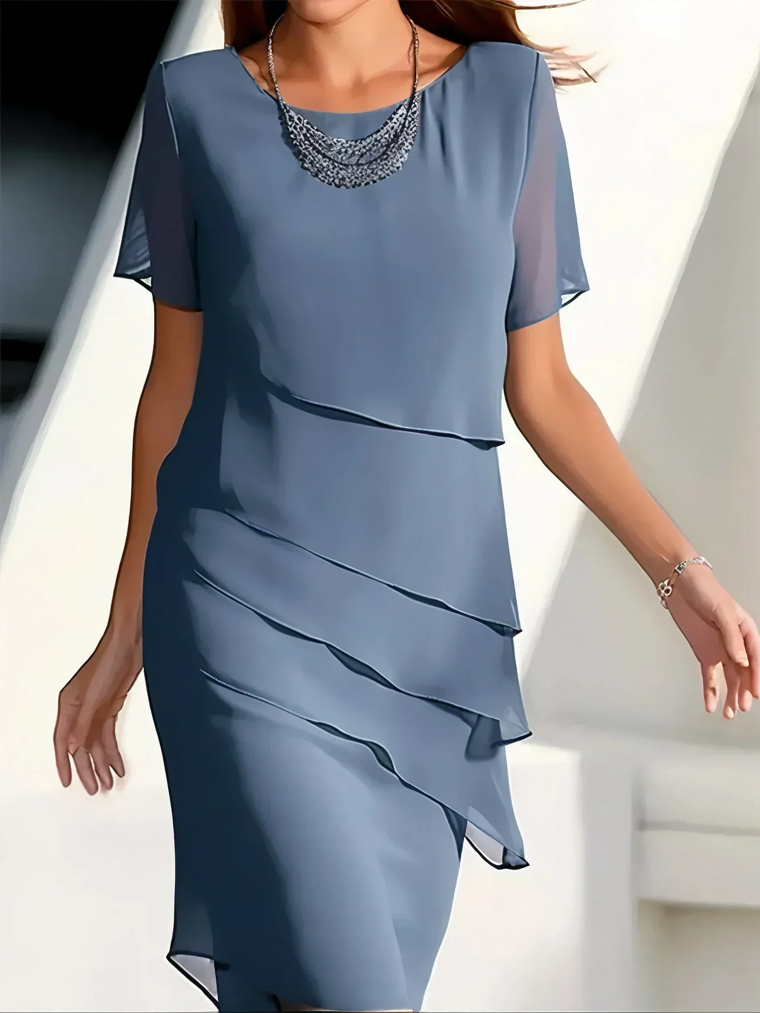 Cristal® | Elegant Cocktail Dress Made Of Chiffon - Image 2