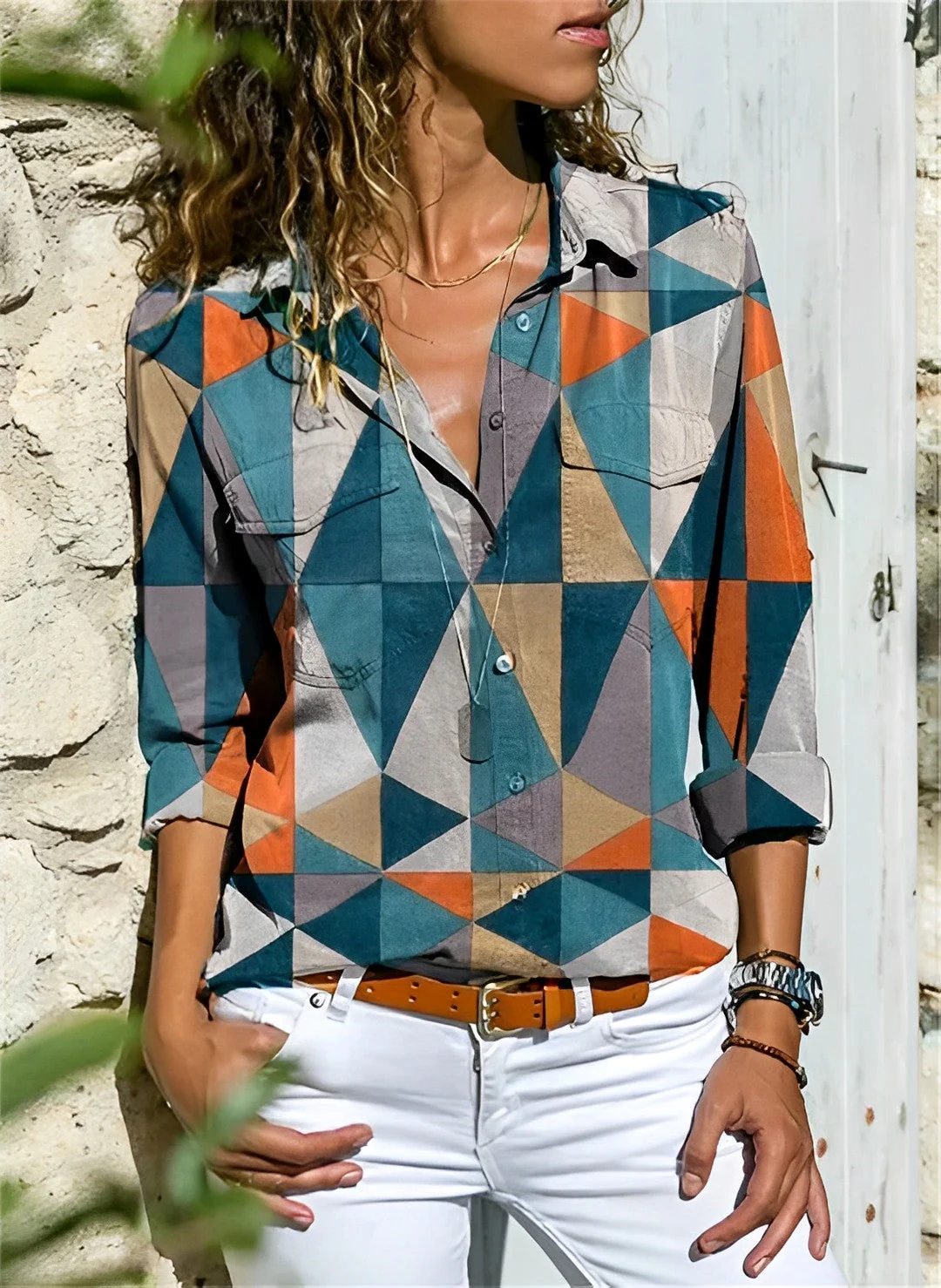 Cristina® | Abstract Patterned Shirt - Image 2