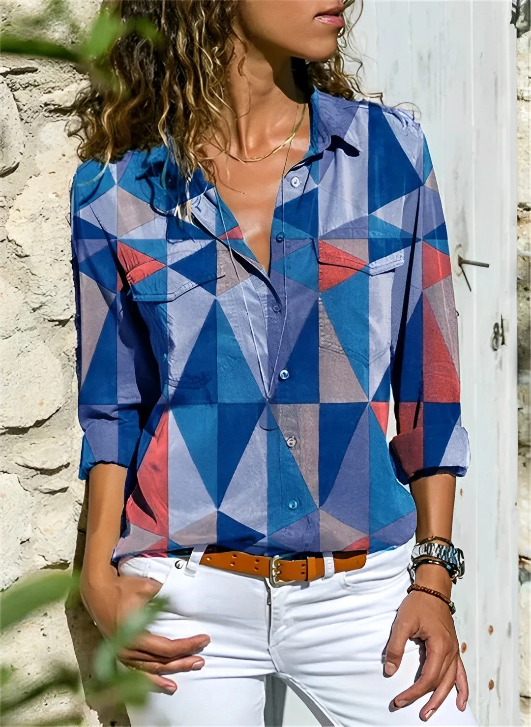 Cristina® | Abstract Patterned Shirt - Image 3