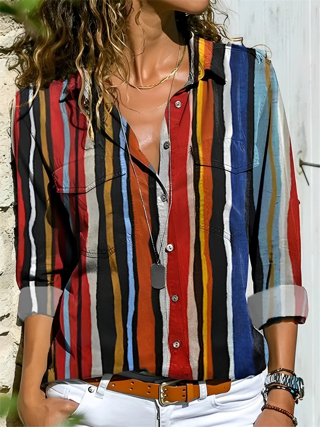 Cristina® | Abstract Patterned Shirt - Image 5