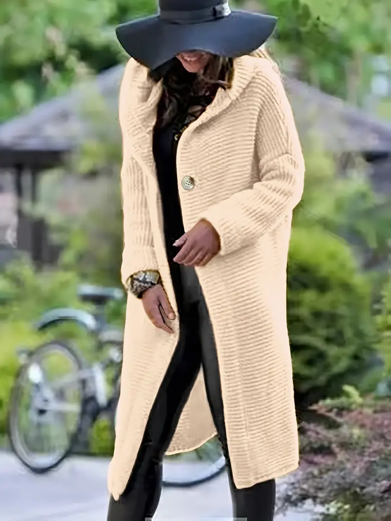 Cristina | Long knitted cardigan with hood - Image 8