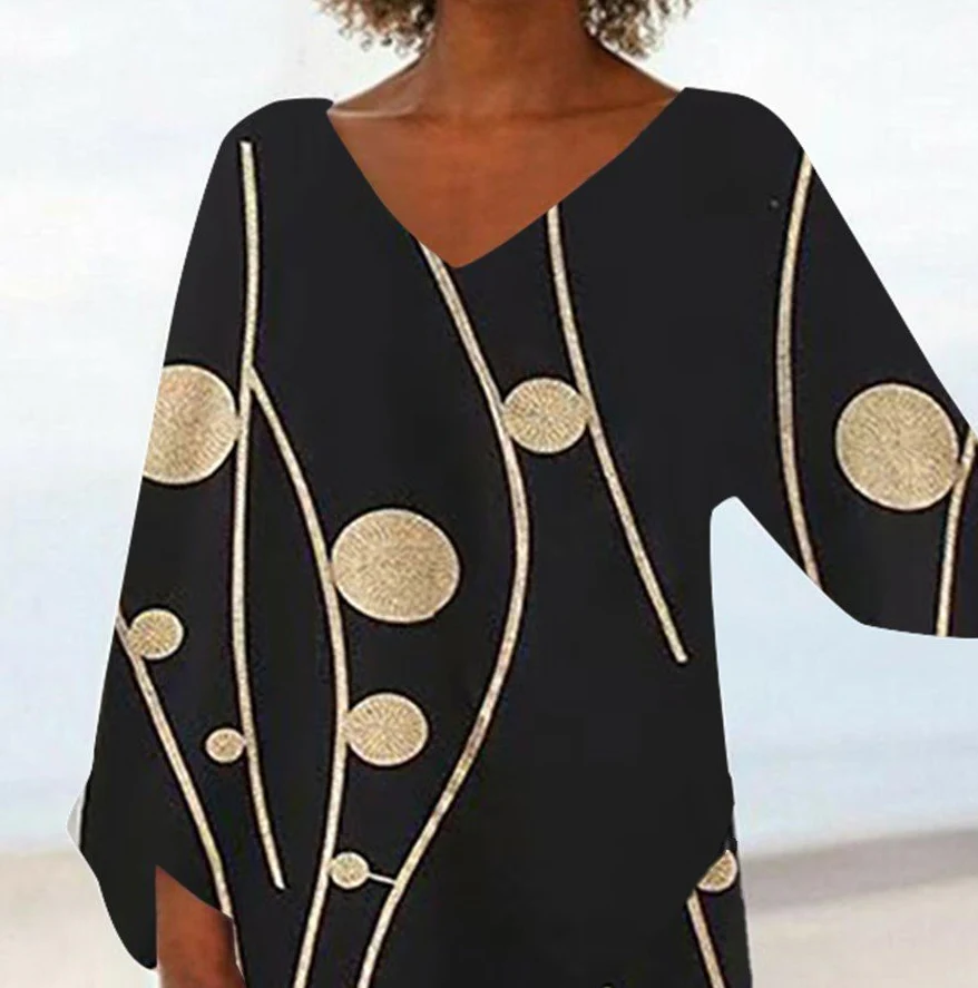 Cristina® | Trendy Fashionable New Loose Large Blouse Lady - Image 2