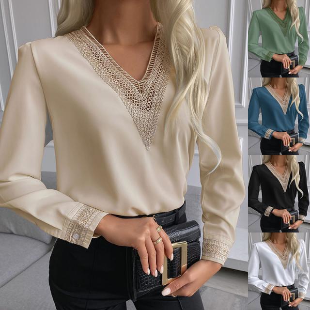 Cristina® | Women'S Blouse With Elegant Lace And V-Neck - Image 2