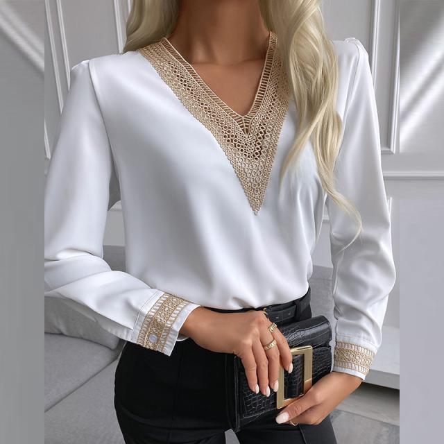 Cristina® | Women'S Blouse With Elegant Lace And V-Neck - Image 3