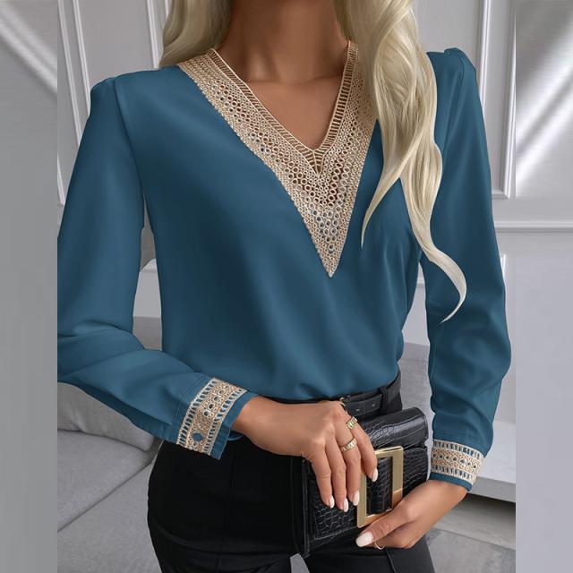 Cristina® | Women'S Blouse With Elegant Lace And V-Neck - Image 6