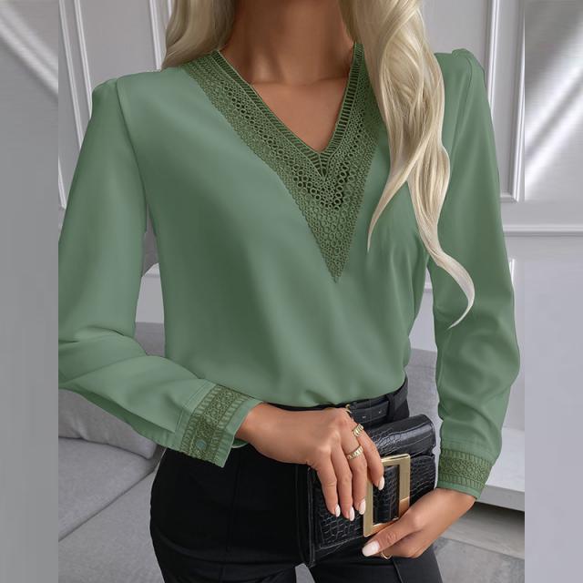 Cristina® | Women'S Blouse With Elegant Lace And V-Neck - Image 7