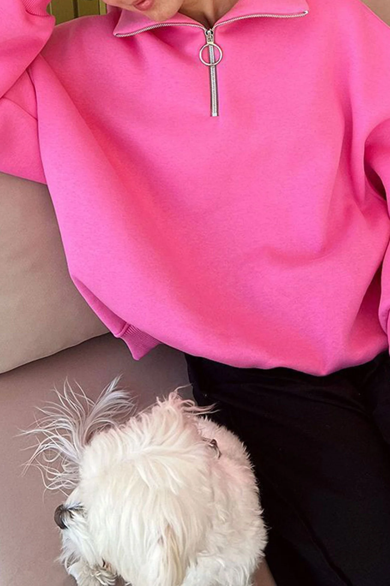 Dafne | Lapel zip-up sweatshirt - Image 6