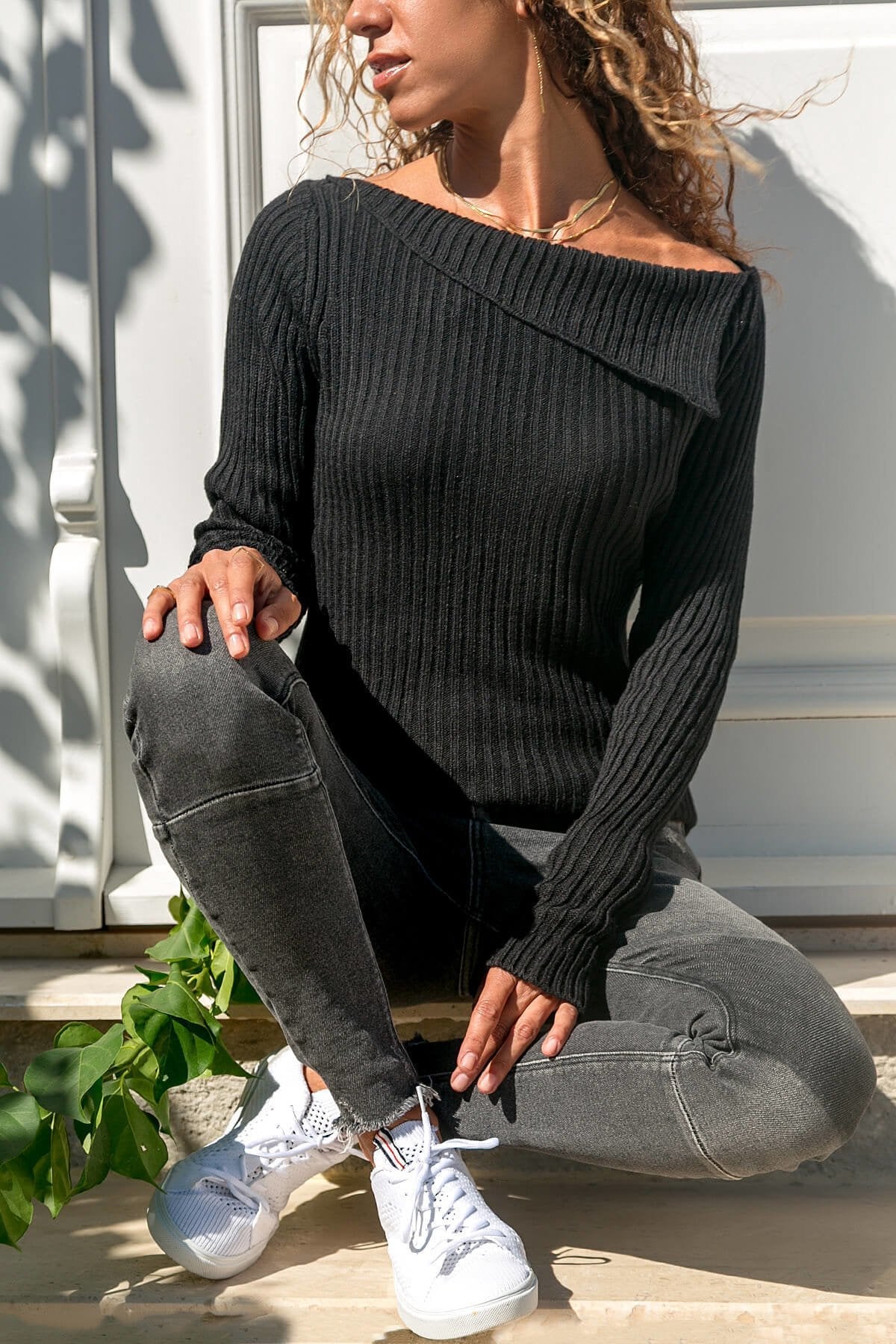 Dagmar | Fashionable and minimalist sweater lilac - Image 5