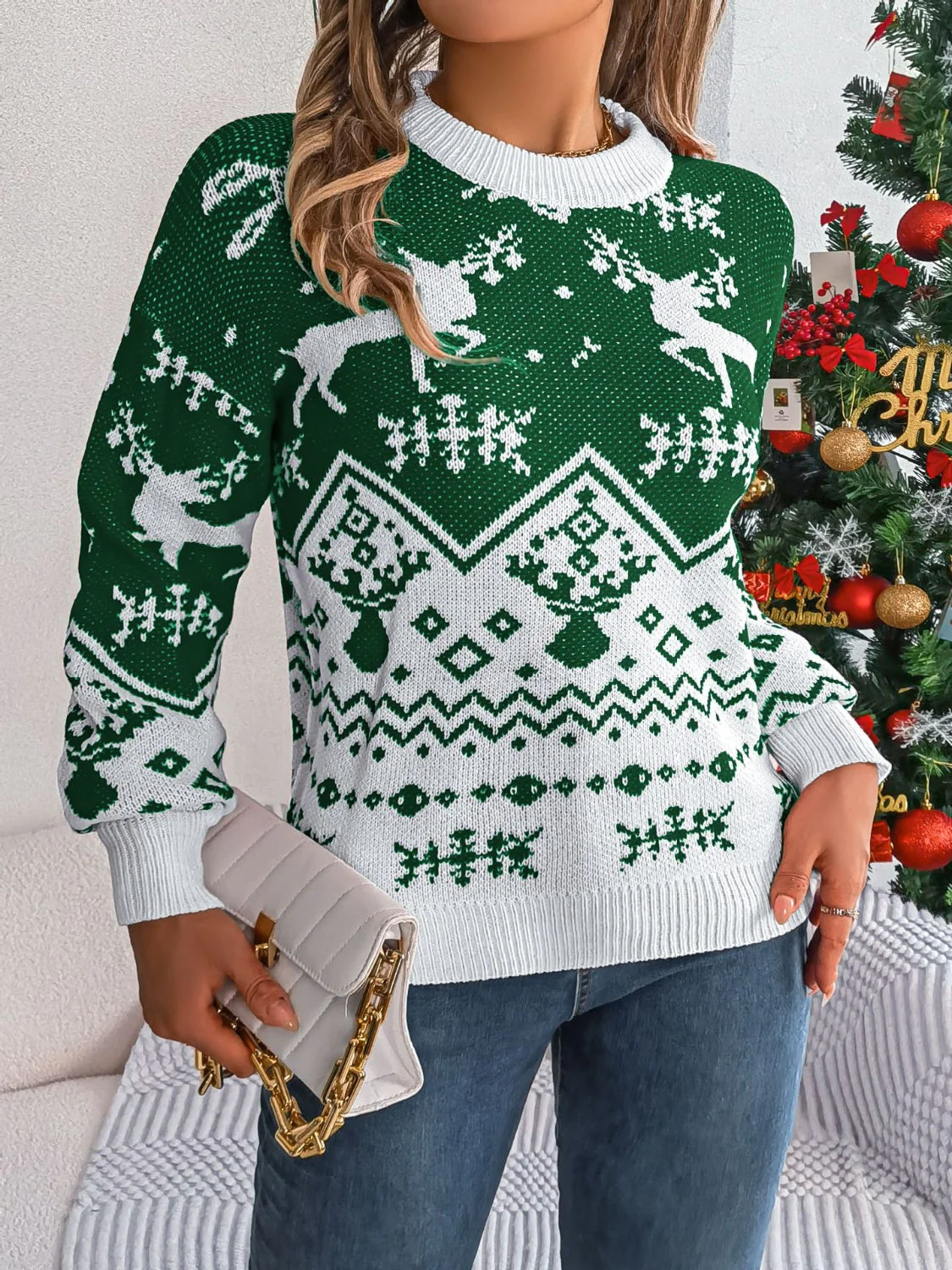 Dalia | Christmas Element crew neck long sleeve sweater - Image 11