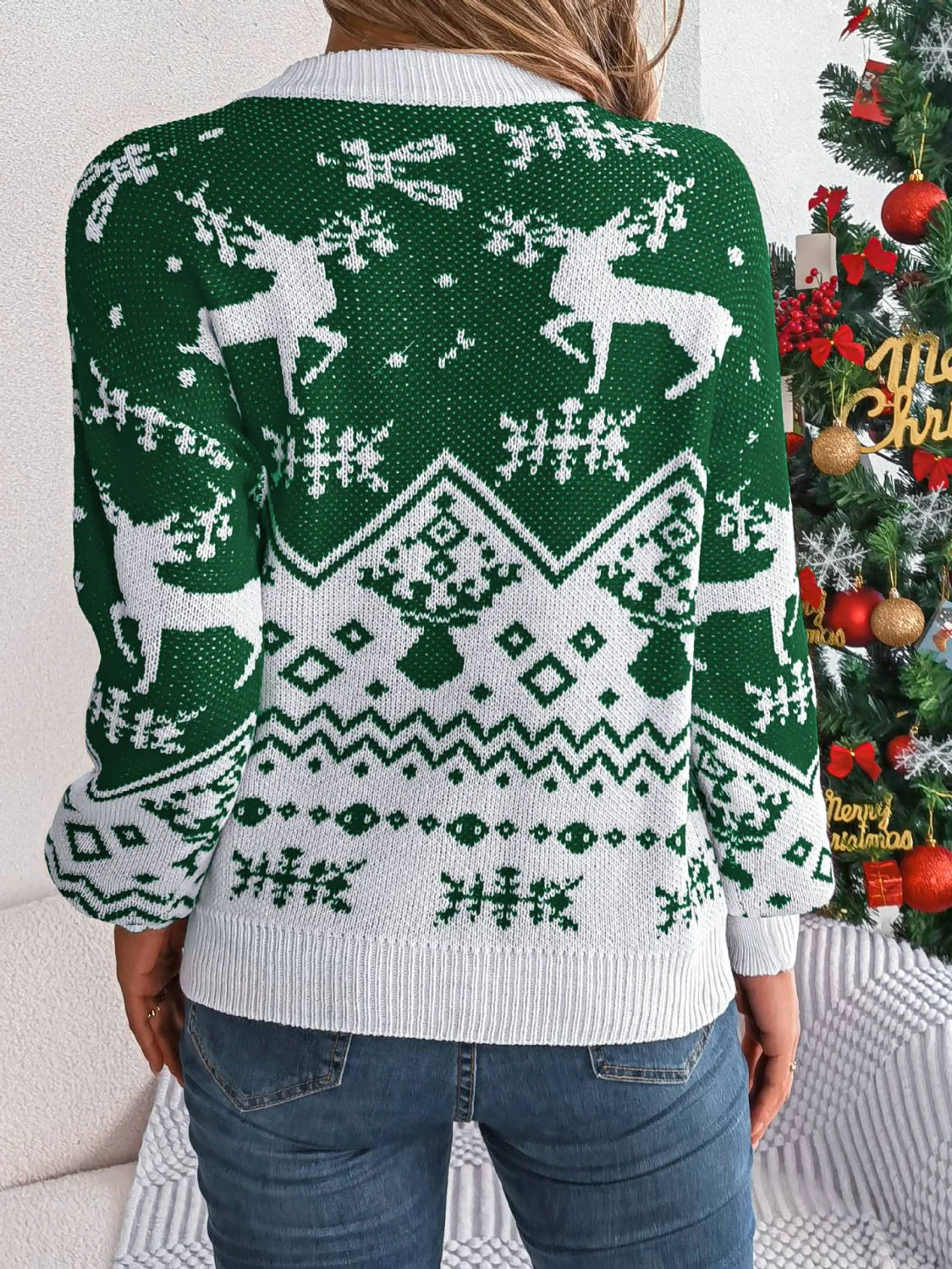 Dalia | Christmas Element crew neck long sleeve sweater - Image 7