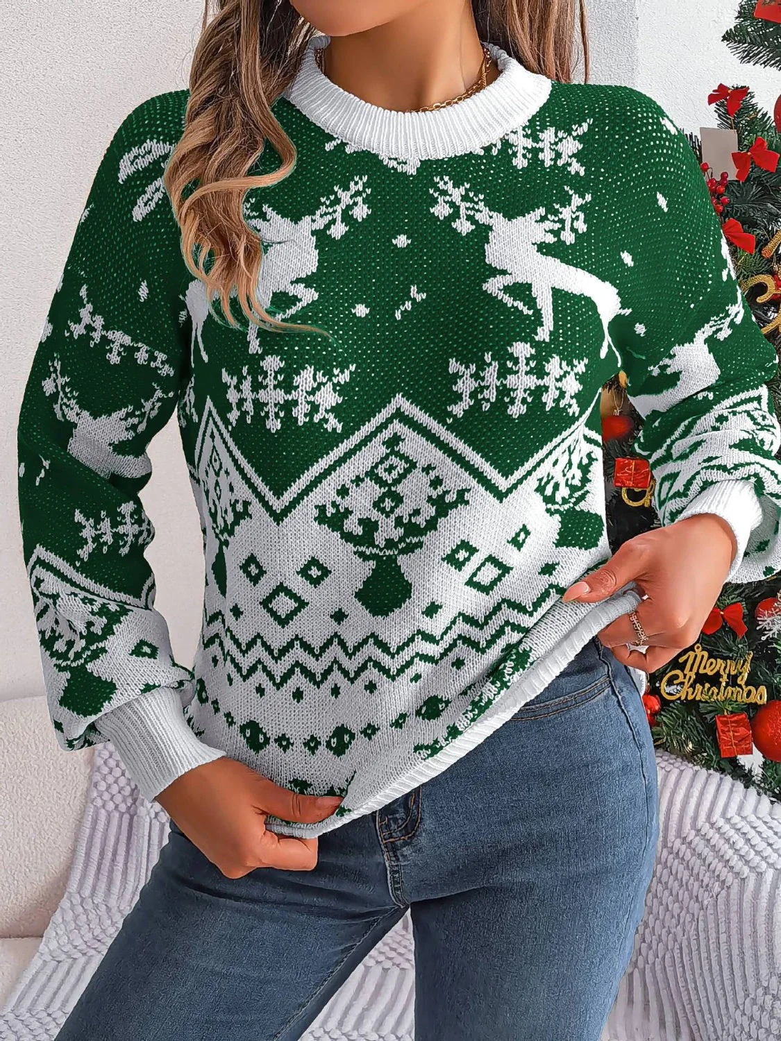 Dalia | Christmas Element crew neck long sleeve sweater - Image 9