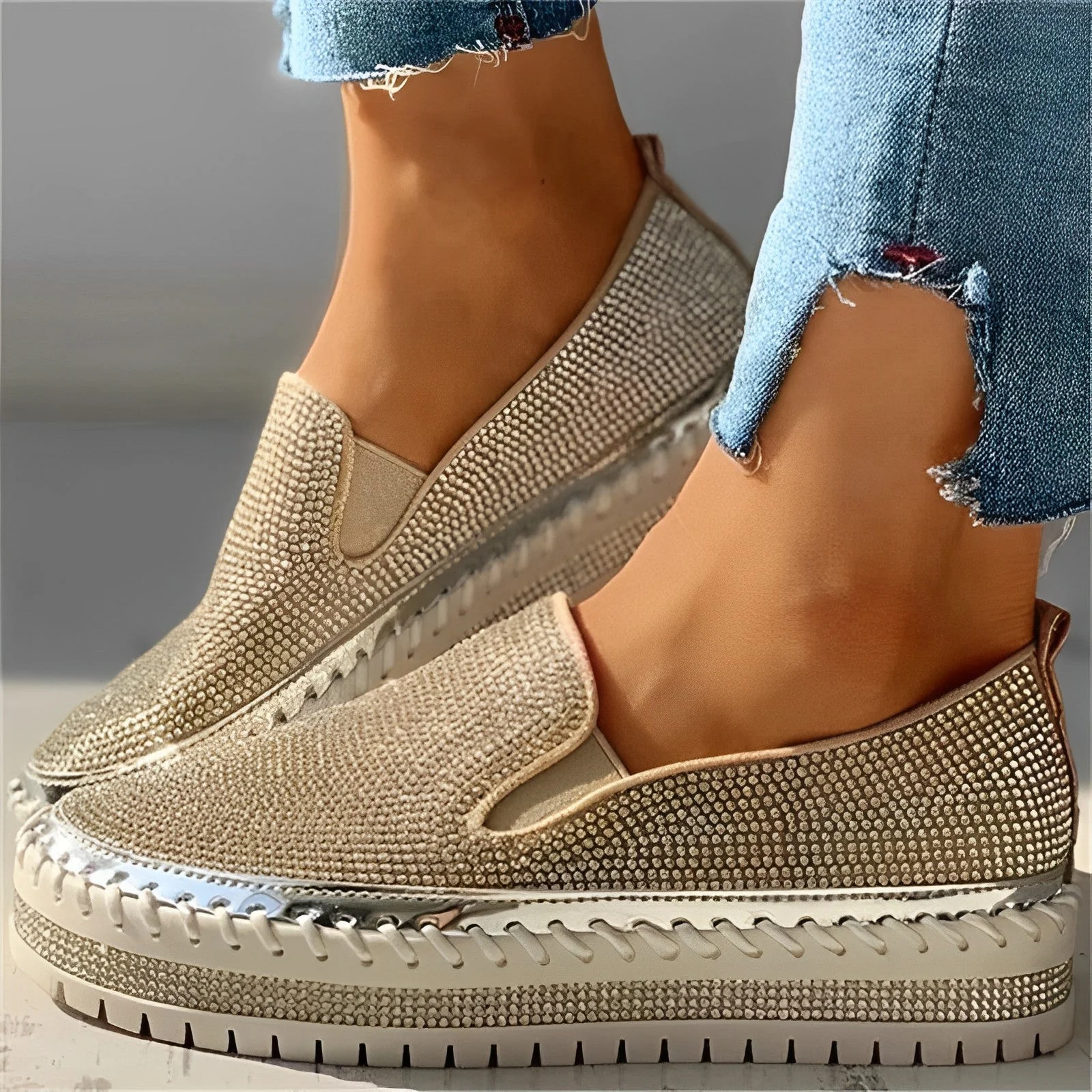 Dana® | Glittering Diamond Loafers - Image 2