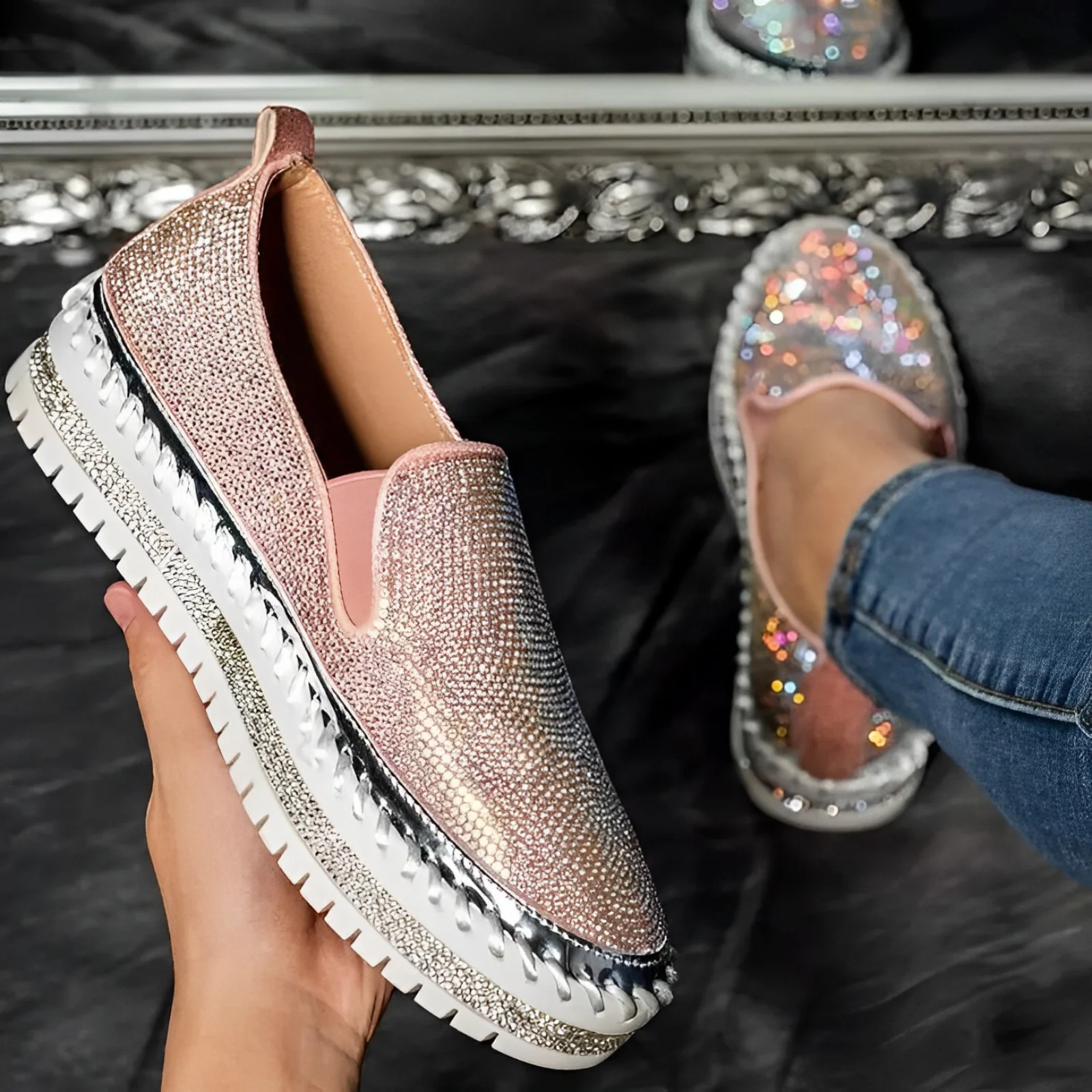 Dana® | Glittering Diamond Loafers - Image 7