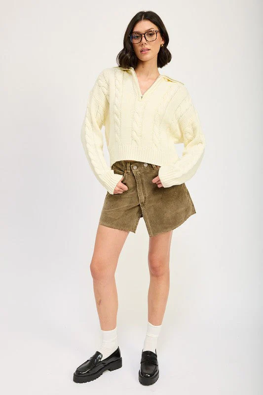 Daniela | Half zip cable knit sweater - Image 10