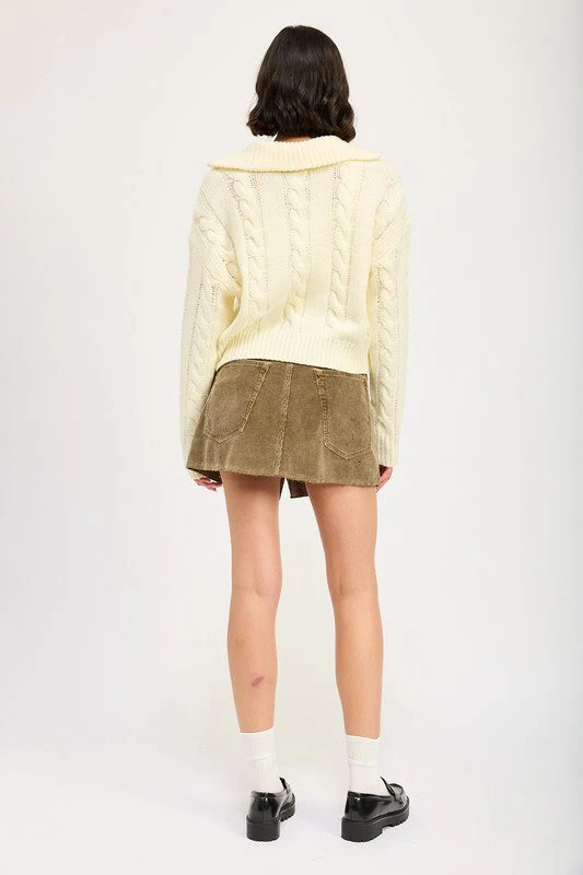 Daniela | Half zip cable knit sweater - Image 14