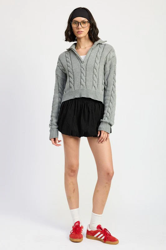 Daniela | Half zip cable knit sweater - Image 5