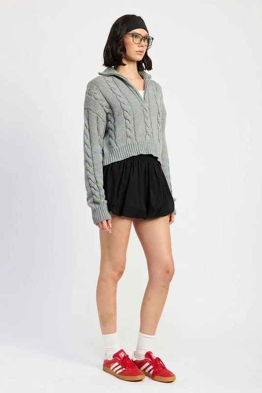 Daniela | Half zip cable knit sweater - Image 6