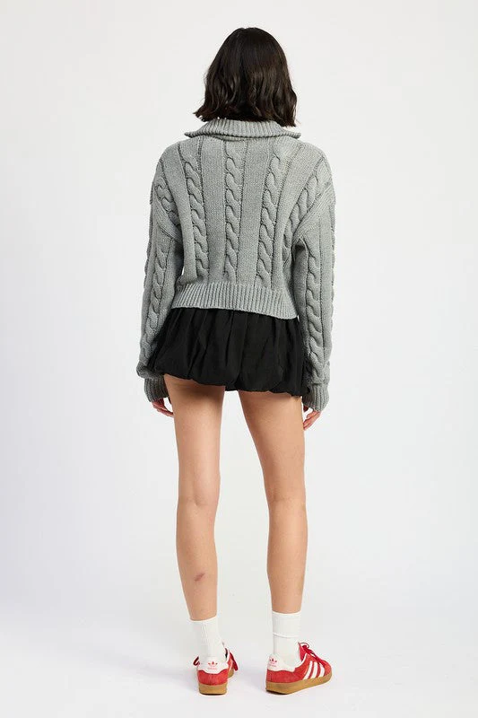 Daniela | Half zip cable knit sweater - Image 7