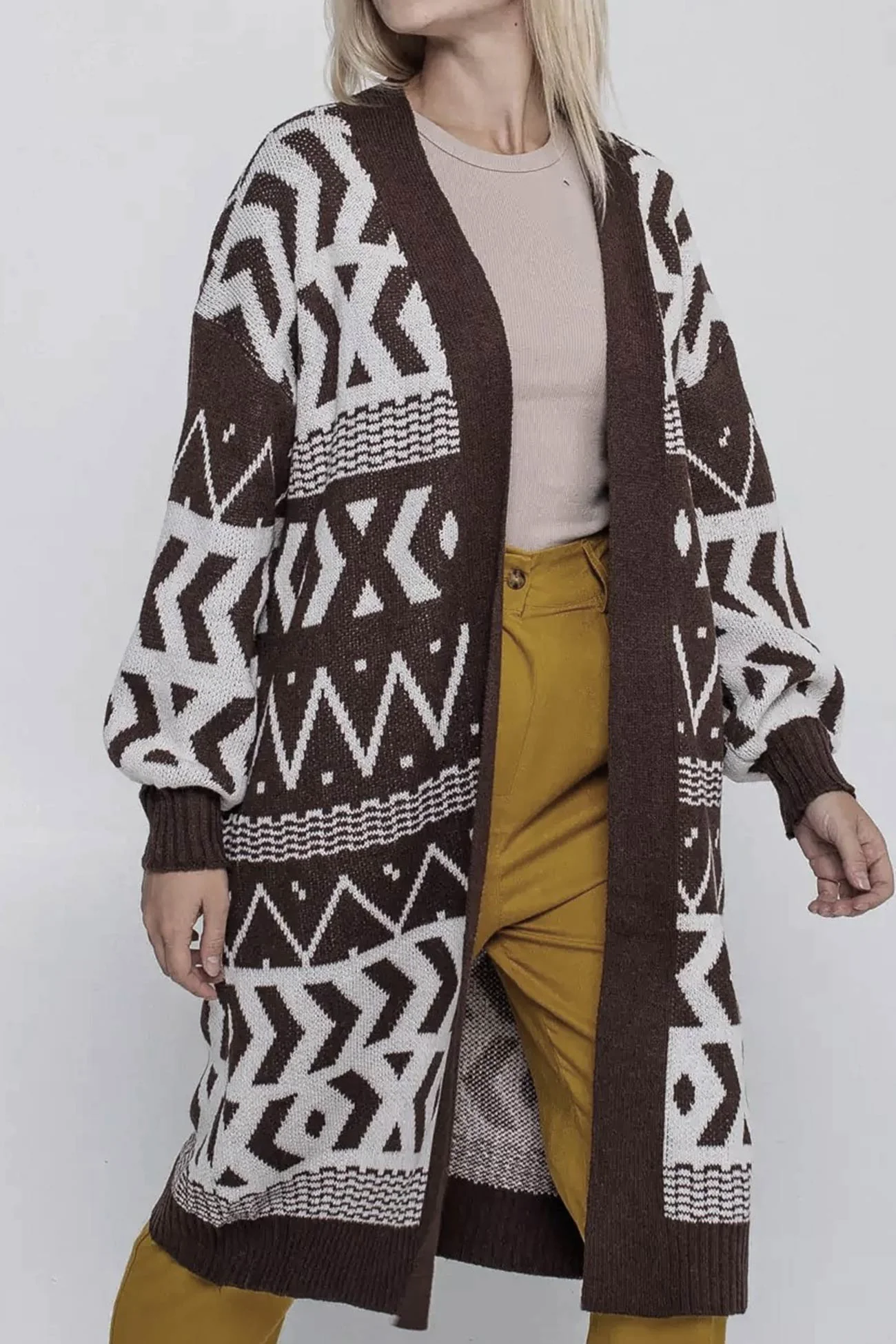 Daniela | Long vintage jacquard patchwork cardigan - Image 6