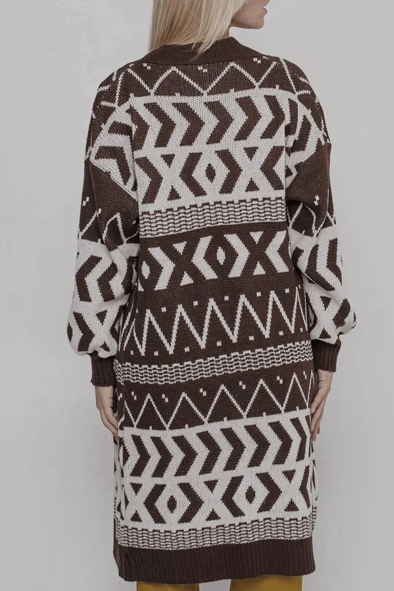 Daniela | Long vintage jacquard patchwork cardigan - Image 8