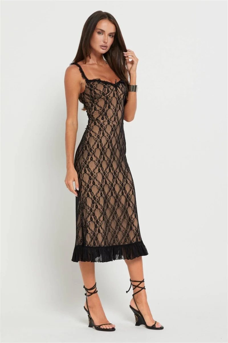 Daniela® | Maxi Dress With Ruffles And Floral Lace - Image 3