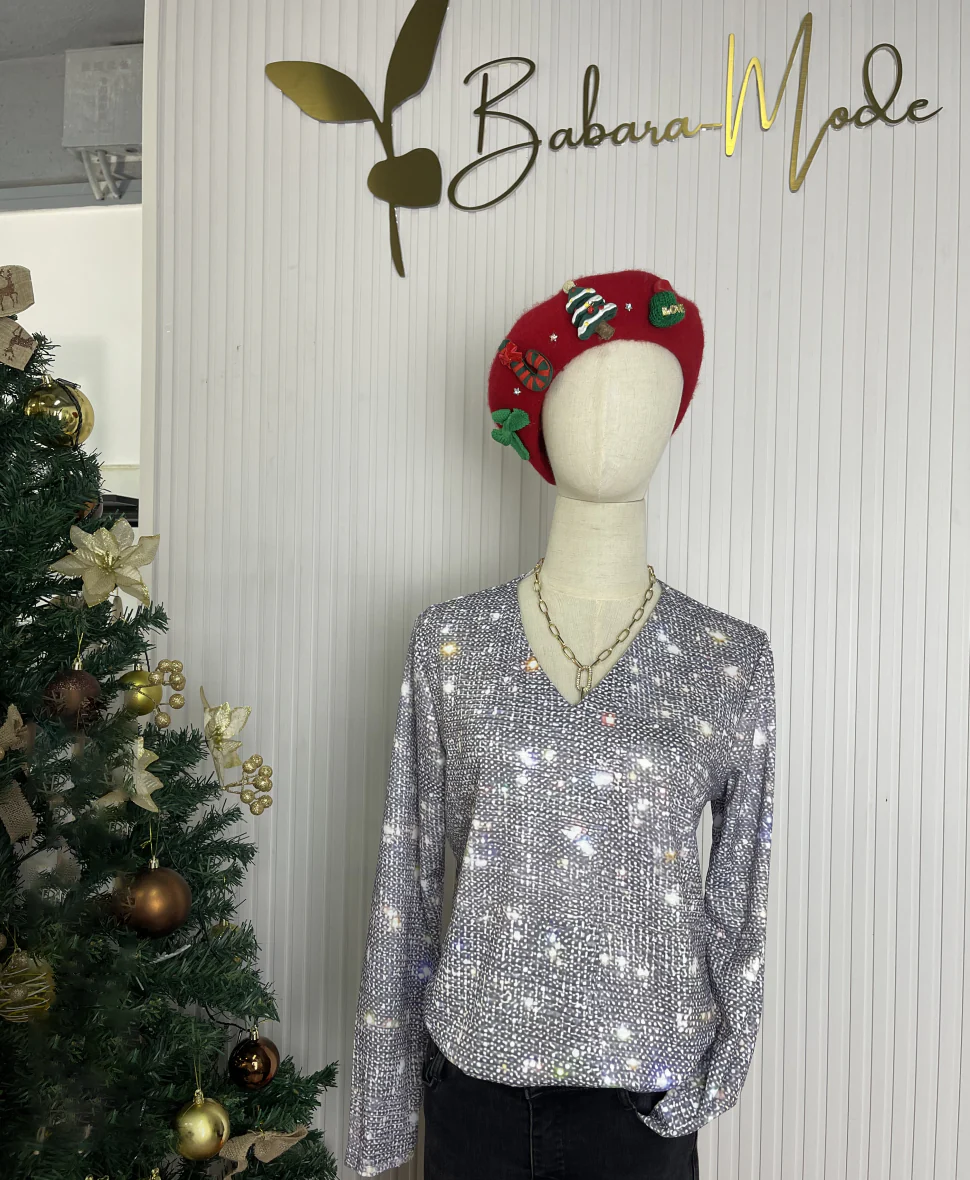 Daniela® | Silver Glitter Top - Image 2
